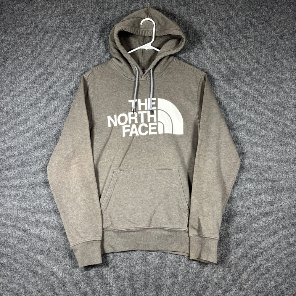 The North Face Hoodie Mens S Heather Gray Half Dome Logo Pullover Sweatshirt